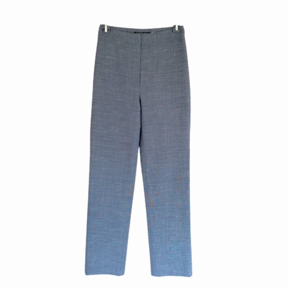 ANTONIO MELANI Straight Leg Textured Blue Cropped Dress Pants Non-Stretch 0